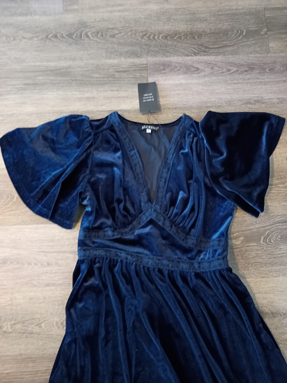Velvet Wrap Midi Dress in Deep Navy - J.Crew - Picture 3 of 4